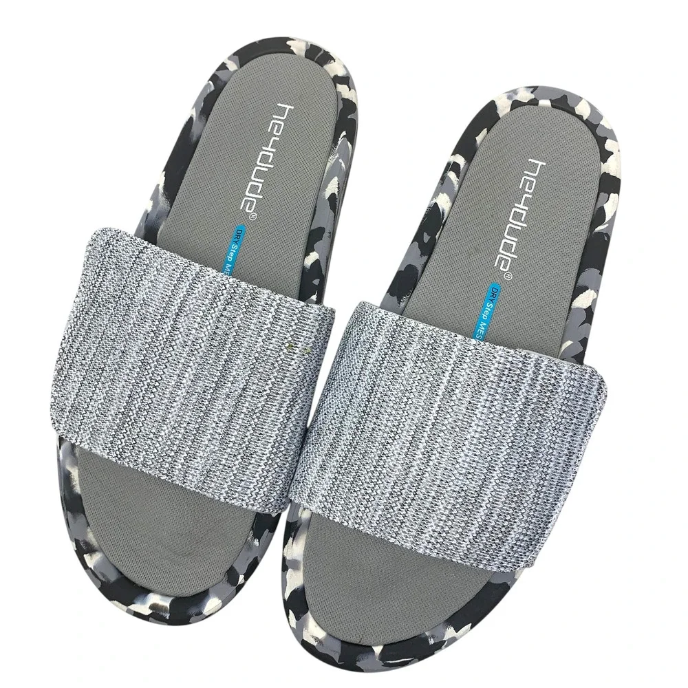 HEYDUDE Phoenix Slide Sandals Men's US 12 EU 46 Gray Quarry Camo Comfort Slip On